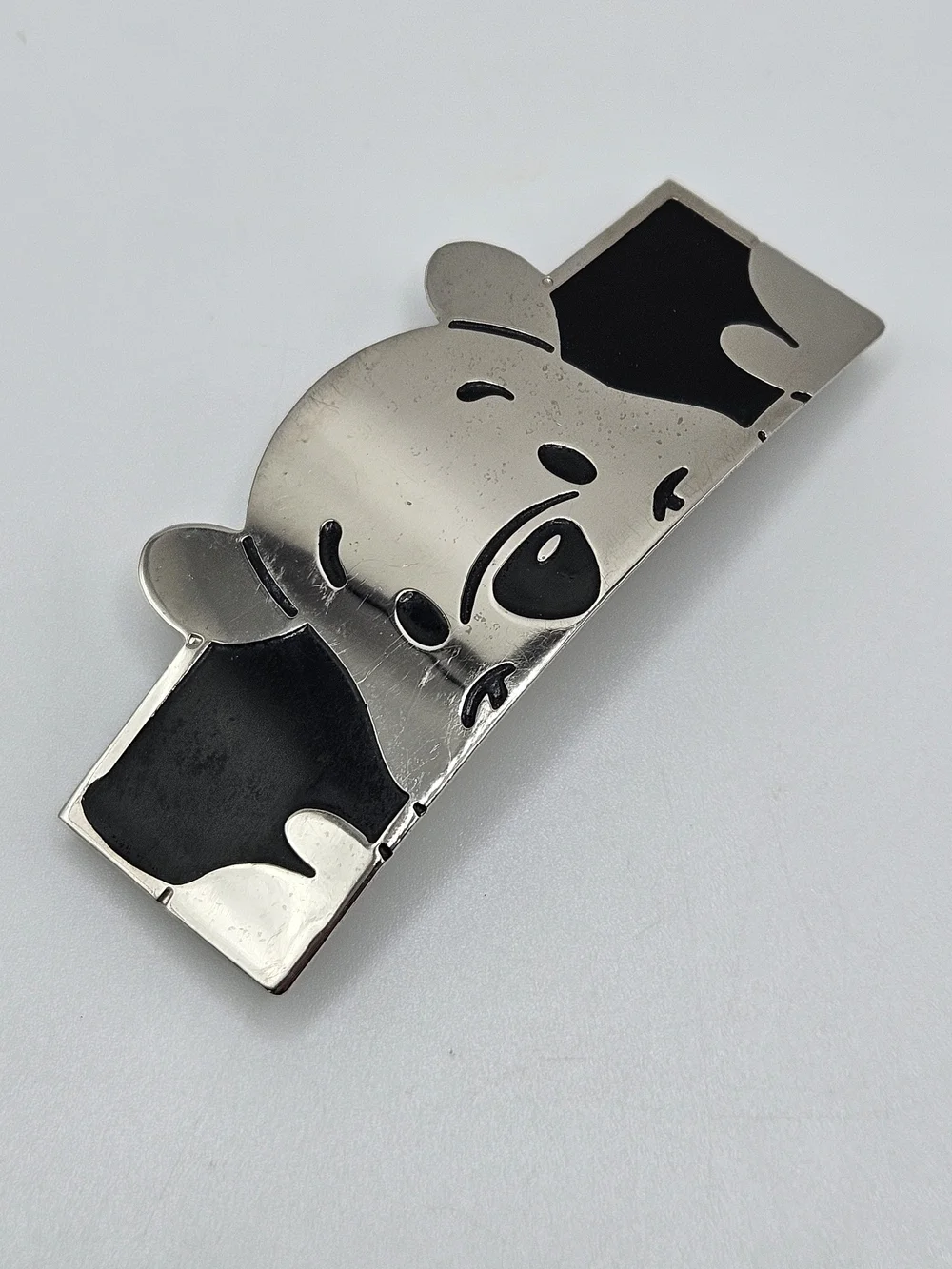 VINTAGE Disney Store Winnie the Pooh Silver & Black Peekaboo Hair Barrette